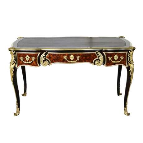 Magnificent writing desk in wood and gilded bronze Louis XV style. Wood 19th century - photo 5