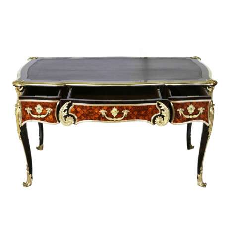 Magnificent writing desk in wood and gilded bronze Louis XV style. Wood 19th century - photo 6