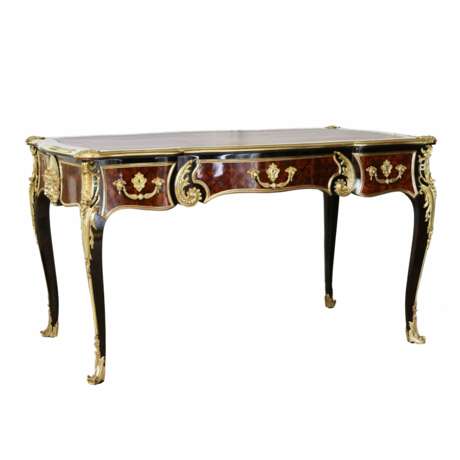 Magnificent writing desk in wood and gilded bronze Louis XV style. Wood 19th century - photo 8