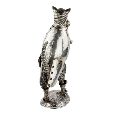 Catchy and ironic silver figure Cat in Boots. G&uuml;nther Grungessel. Hannau. 1883 Silver Eclecticism 19th century - photo 6
