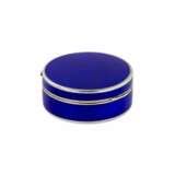 Silver French mussel in cobalt blue guilloche enamel. Silver guilloche enamel gilding 20th century - photo 1