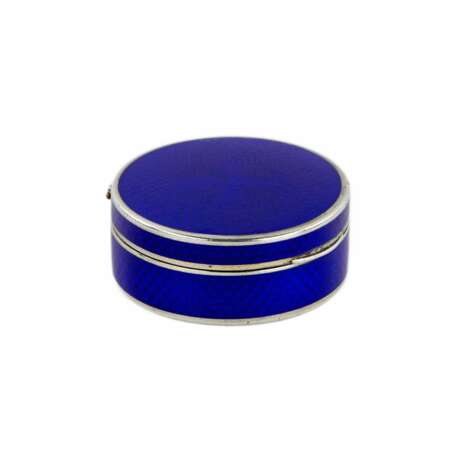 Silver French mussel in cobalt blue guilloche enamel. Silver guilloche enamel gilding 20th century - photo 1