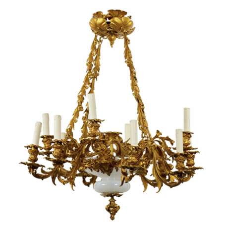 Bronze gilded chandelier with Art Nouveau elements 1900 Glass Eclecticism At the turn of 19th -20th century - photo 3