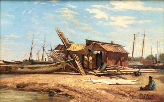 ALEXEY PETROVITCH BOGOLYUBOV (1824-1896). Astrakan. Amiraute. Canvas oil realism 19th century - Foto 8