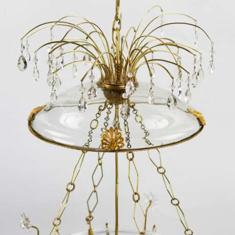 Russian Crystal &amp; Ormolu Mounted Two-Light Lantern Chandelier.Russia early 19th century. Bronze glass Early 19th century - photo 4