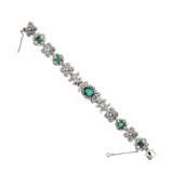 Bracelet femme en platine avec emeraudes et diamants. Premier quart du XXe si&egrave;cle. Emerald 20th century - Foto 5