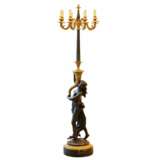 French floor lamp made of gilded and patinated bronze. The turn of the 19th and 20th centuries. Bronze Eclecticism At the turn of 19th -20th century - photo 2