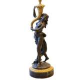 French floor lamp made of gilded and patinated bronze. The turn of the 19th and 20th centuries. Bronze Eclecticism At the turn of 19th -20th century - photo 4