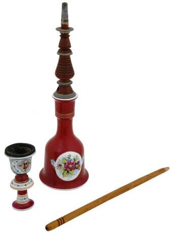 Hand painted porcelain hookah. Kuznetsov factory in Dulevo. Russia. 19th century Porcelain Hand Painted Late 19th century - photo 7