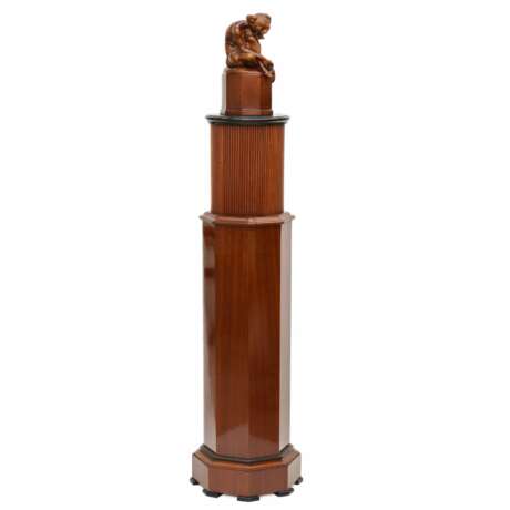 Console column in Art Deco style. With a carved figure of a nude lady and a fox. 20th century. Wood 20th century - photo 2