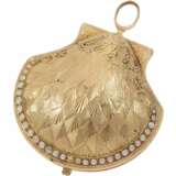 Anhängeuhr/Formuhr: rare Formuhr mit Perlenbesatz "Muschel", Frankreich um 1800 - фото 2