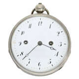 Taschenuhr: große und schwere Clockwatch mit Repetition und Selbstschlag, Frankreich ca. 1810 - photo 1