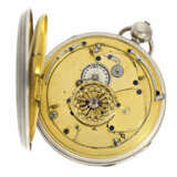 Taschenuhr: große und schwere Clockwatch mit Repetition und Selbstschlag, Frankreich ca. 1810 - photo 4