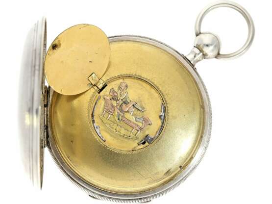 Taschenuhr: sehr gut erhaltene, hochfeine französische Schlagwerks-Taschenuhr mit verstecktem erotischen Automat, ca.1820 - Foto 4