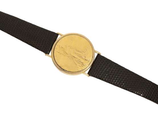 Armbanduhr: rare vintage Piaget Münzuhr, "Piaget coin watch 20$ Liberty 1908", 60er/70er Jahre - photo 4