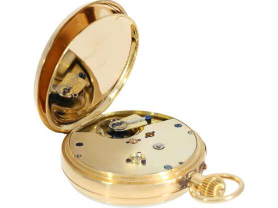 Taschenuhr: interessante 18K Gold Beobachtungsuhr für den englischen Markt, Zentralsekunde, No. 72288, Schweiz ca. 1890 - Foto 4