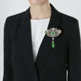 ANTIQUE EMERALD AND DIAMOND BROOCH - Foto 2