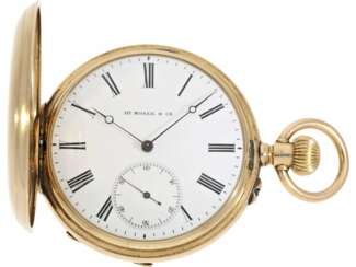 Taschenuhr: feine rotgoldene Savonnette mit Ankerchronometerwerk, Hofuhrmacher des russischen Zaren Henry Moser No.47401 "Qualite Lepine", ca.1890