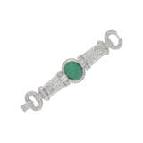 TRABERT & HOEFFER MAUBOUSSIN CARVED EMERALD AND DIAMOND BRACELET - фото 1