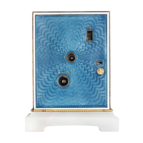 CARTIER ANTIQUE ENAMEL, DIAMOND AND HARDSTONE CLOCK - фото 2