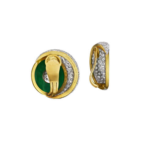 BULGARI JADE AND DIAMOND EARRINGS - фото 3