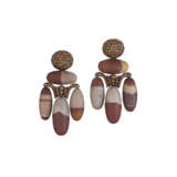 HEMMERLE COLORED DIAMOND AND SHIVA LINGAM STONE PENDANT EARRINGS - Foto 1