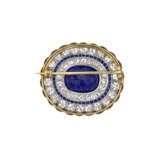 ANTIQUE COLOR-CHANGE SAPPHIRE, SAPPHIRE AND DIAMOND BROOCH - Foto 4