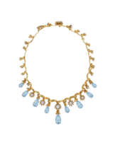 TIFFANY & CO., JEAN SCHLUMBERGER AQUAMARINE AND DIAMOND NECKLACE