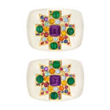 VERDURA PAIR OF MULTI-GEM AND ENAMEL `MALTESE CROSS` BRACELETS - фото 1