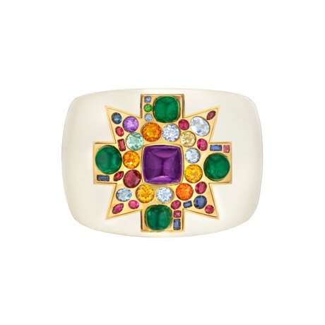 VERDURA PAIR OF MULTI-GEM AND ENAMEL `MALTESE CROSS` BRACELETS - Foto 3