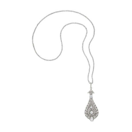 TIFFANY & CO. ANTIQUE DIAMOND PENDANT-NECKLACE - photo 1