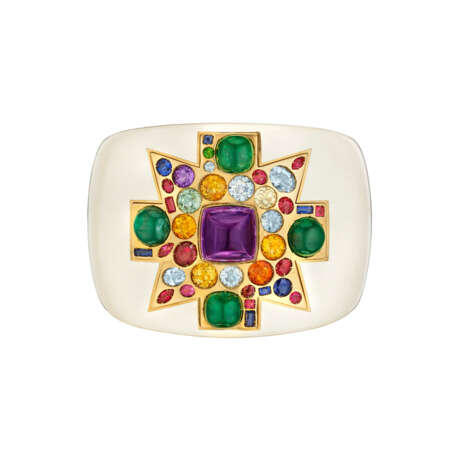 VERDURA PAIR OF MULTI-GEM AND ENAMEL `MALTESE CROSS` BRACELETS - Foto 4