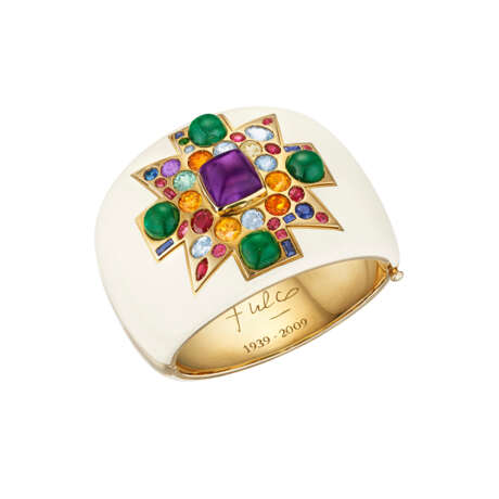 VERDURA PAIR OF MULTI-GEM AND ENAMEL `MALTESE CROSS` BRACELETS - фото 5