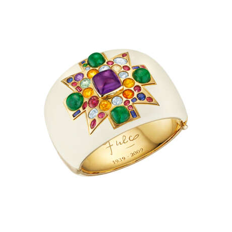 VERDURA PAIR OF MULTI-GEM AND ENAMEL `MALTESE CROSS` BRACELETS - фото 6