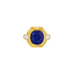 BULGARI SAPPHIRE AND DIAMOND RING