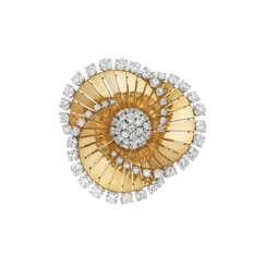 VAN CLEEF &amp; ARPELS DIAMOND AND GOLD ‘TOURBILLON’ BROOCH