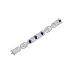 VAN CLEEF &amp; ARPELS ART DECO SAPPHIRE AND DIAMOND BRACELET