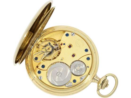 Taschenuhr: hochfeine Goldsavonnette A. Lange & Söhne Deutsche Uhrenfabrikation Glashütte "OLIW" No. 504082, ca.1938, mit Originalbox und Originalpapieren - фото 7