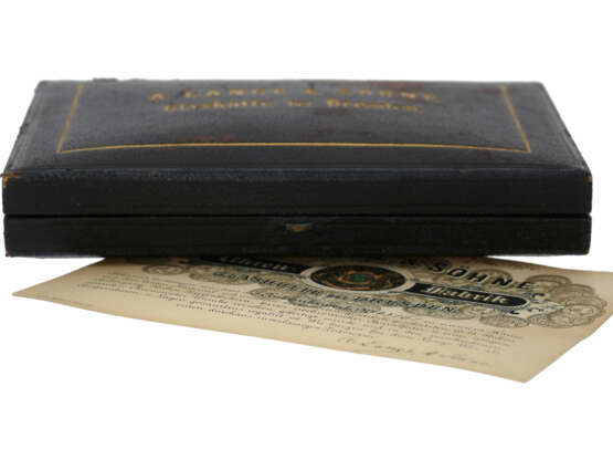 Taschenuhr: hochwertige, schwere A. Lange & Söhne Glashütte Goldsavonnette mit Originalbox und Originalpapieren von 1904 - Foto 8