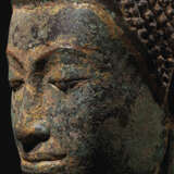 GRANDE T&#202;TE DE BOUDDHA EN BRONZE - Foto 6