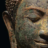 GRANDE T&#202;TE DE BOUDDHA EN BRONZE - Foto 7