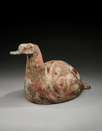 R&#201;CIPIENT EN FORME DE CANARD EN TERRE CUITE POLYCHROME - photo 3