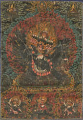 THANGKA REPR&#201;SENTANT VAJRABHAIRAVA &#192; FOND NOIR