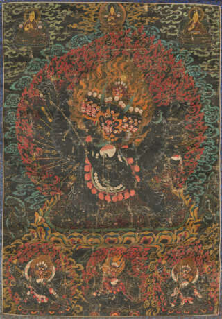 THANGKA REPR&#201;SENTANT VAJRABHAIRAVA &#192; FOND NOIR - photo 1