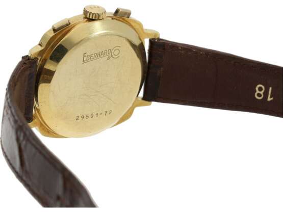 Armbanduhr: seltener vintage 18K Gold-Chronograph, Eberhard & Co, Ref. 29501 von 1972, Kaliber Valjoux 72 - photo 4