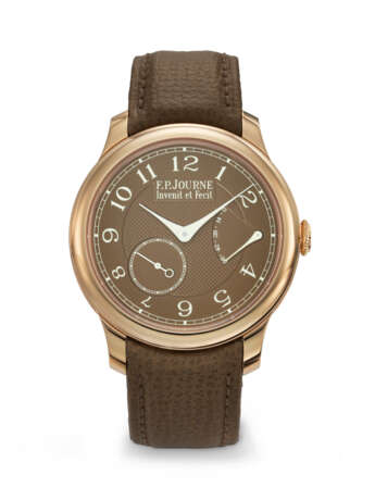 F.P. JOURNE. A VERY RARE AND COVETED 18K PINK GOLD WRISTWATCH WITH POWER RESERVE AND `HAVANA` BROWN DIAL - photo 1