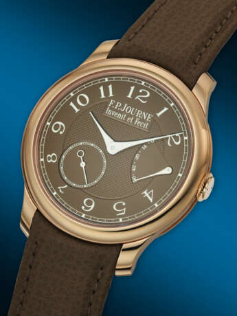 F.P. JOURNE. A VERY RARE AND COVETED 18K PINK GOLD WRISTWATCH WITH POWER RESERVE AND `HAVANA` BROWN DIAL - фото 2