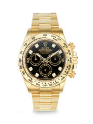 ROLEX. AN ATTRACTIVE AND COVETED 18K GOLD AND DIAMOND-SET AUTOMATIC CHRONOGRAPH WRISTWATCH WITH BRACELET