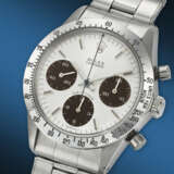 ROLEX. A RARE AND HIGHLY ATTRACTIVE STAINLESS STEEL CHRONOGRAPH WRISTWATCH WITH TROPICAL REGISTERS AND BRACELET - фото 2