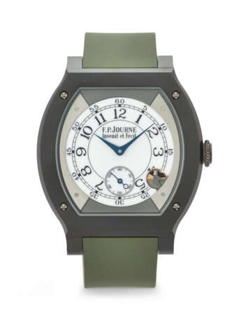 F.P. JOURNE. A COVETED AND INNOVATIVE TYTALIT&#174; TREATED TITANIUM QUARTZ TONNEAU-SHAPED WRISTWATCH - фото 1